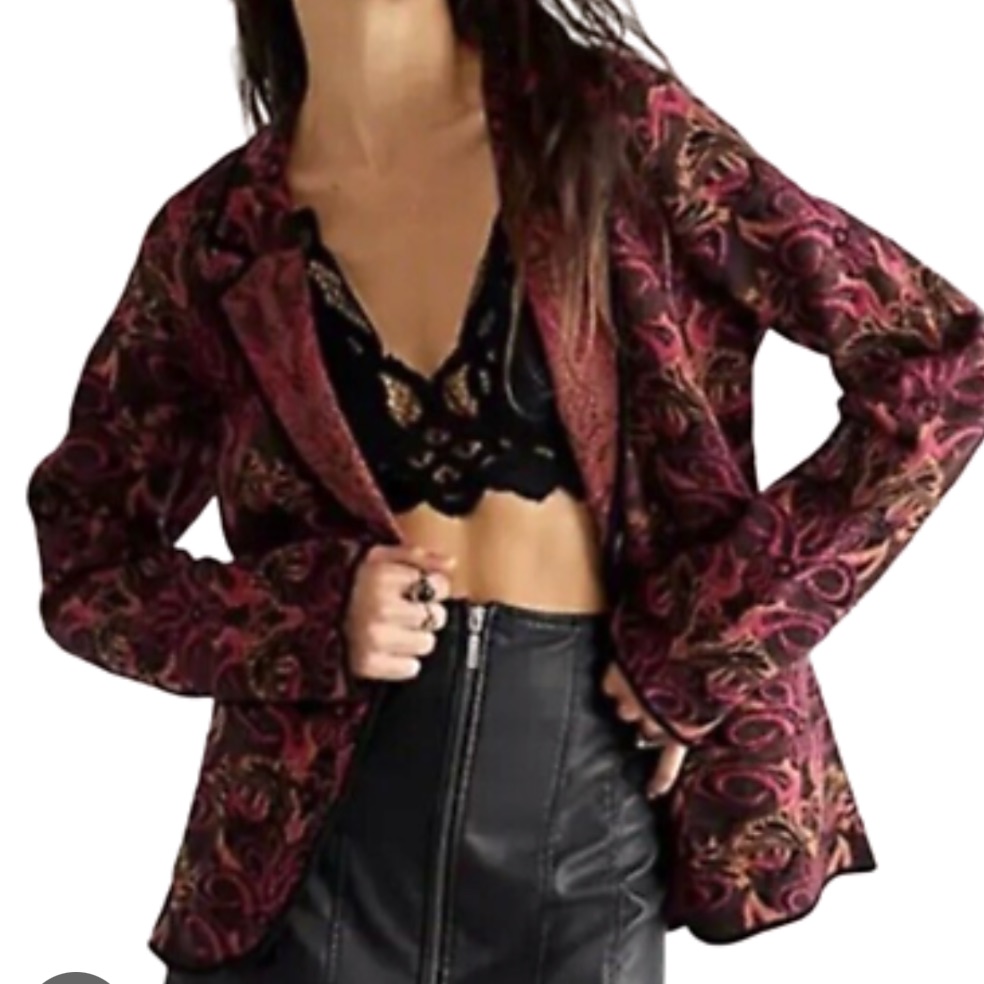 Nwt Free People Sammie Brocade Sweater Cardigan Size Medium